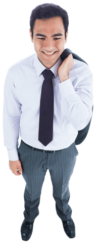 Confident Biracial Businessman on Transparent Background Holding Jacket - Download Free Stock Videos Pikwizard.com