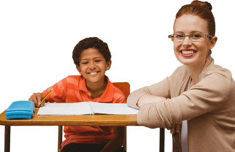 transparent background of happy teacher and schoolboy in classroom - Download Free Stock Videos Pikwizard.com