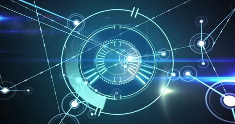 Futuristic Digital Interface with Blue Circular Scanner Elements - Download Free Stock Images Pikwizard.com
