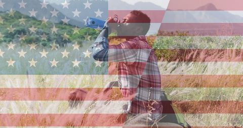 American Patriotism with Overlay of US Flag