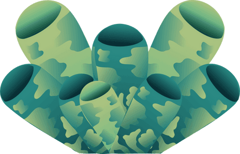 3d render of green camouflage tubes on transparent background - Download Free Stock Videos Pikwizard.com