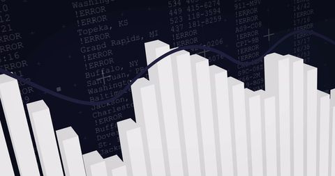 Financial Data Processing Over Black Background with Error Messages - Download Free Stock Images Pikwizard.com