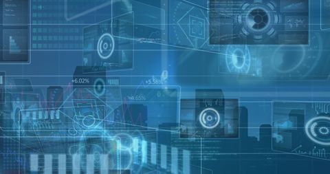 Digital Interface with Futuristic Data Processing Displays - Download Free Stock Images Pikwizard.com