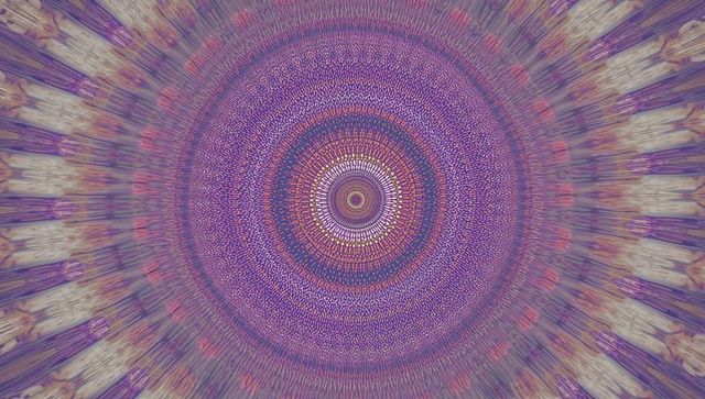 Abstract kaleidoscopic rings in vibrant colors