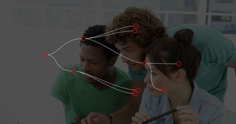 Collaborative coworkers engaging at modern workspace