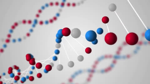 3D Animation of DNA Strands Over White Background