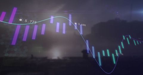 Financial Data Graph Overlay on Cityscape Background - Download Free Stock Images Pikwizard.com