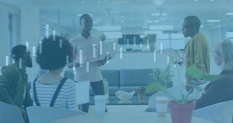 Team Collaboration and Discussion in Modern Office Environment