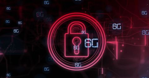 6G Future Network with Virtual Padlock for Cybersecurity - Download Free Stock Images Pikwizard.com