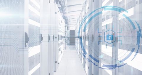 Network Security Concept in Modern Data Center with Digital Interface - Download Free Stock Images Pikwizard.com
