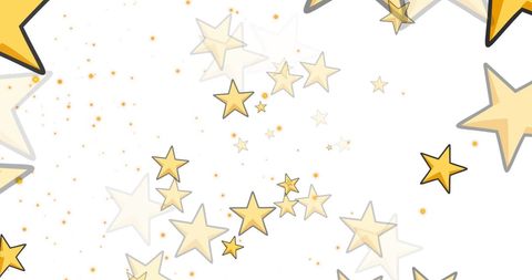 Golden Stars Falling on White Fantasy Sky