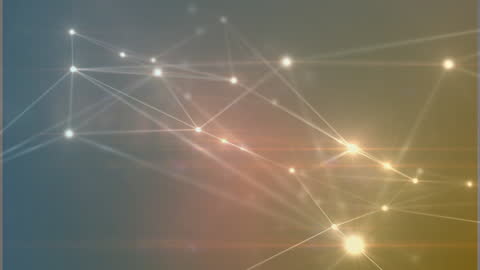Abstract Digital Network with Connecting Lights and Dots