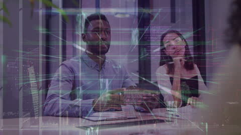 Diverse Business Team and Digital Network Interface Concept