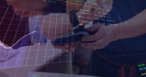 Paying with Smartwatch Amid Financial Data Overlay - Download Free Stock Images Pikwizard.com