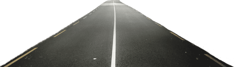 Transparent endless road with clear center line