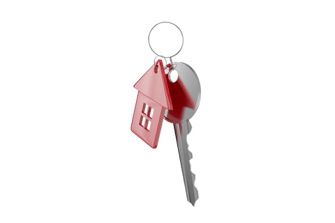transparent silver key with red house keychain isolated - Download Free Stock Videos Pikwizard.com