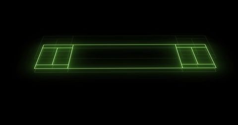 Neon Green Virtual Sports Stadium On Black Background