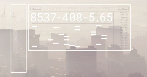 Data Processing Interface Over Urban Skyline Backdrop - Download Free Stock Images Pikwizard.com