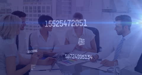 Data Processing Meeting with Diverse Business Team