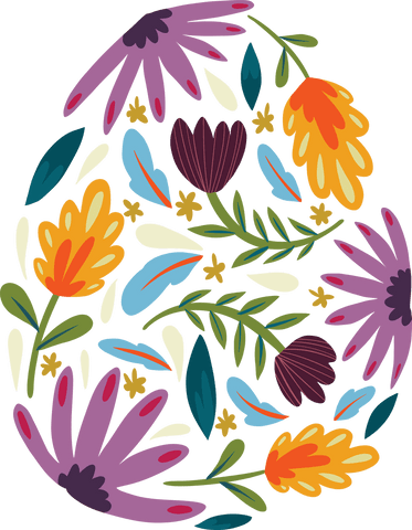 floral egg pattern on transparent background in vector style - Download Free Stock Videos Pikwizard.com