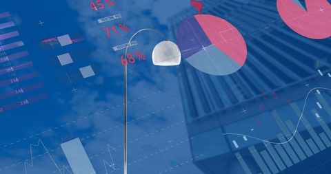 Global Data Integration on Urban Sky Background - Download Free Stock Images Pikwizard.com