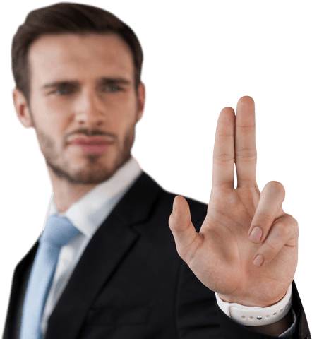 Transparent Interface Interaction by Confident Businessman - Download Free Stock Videos Pikwizard.com