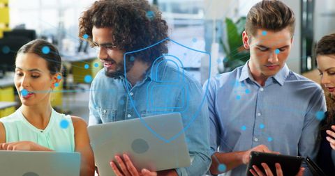 Diverse Coworkers Collaborating on Data Network Security - Download Free Stock Images Pikwizard.com