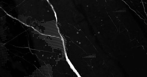 Black Marble Featuring Bold Diagonal White Vein and Halftone Map Dots Monochrome Texture