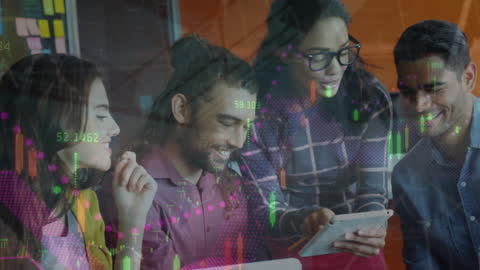 Diverse Team Collaborating with Financial Data