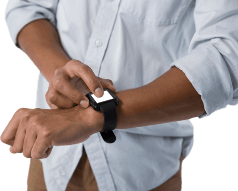 Man Checking Time on Smartwatch with Transparent Background - Download Free Stock Videos Pikwizard.com