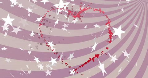Hearts and Stars Illustrative Overlay on Spiral Background