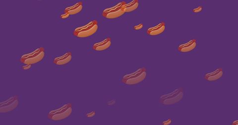 hot dog icons falling on purple background - Download Free Stock Images Pikwizard.com