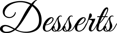 Desserts text design on transparent background for culinary themes