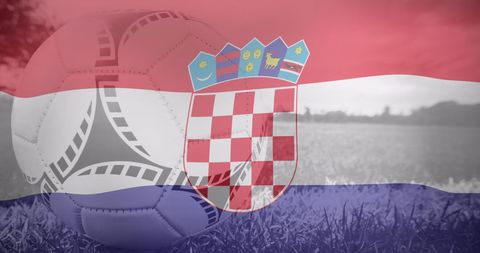 Croatian Flag Overlay on Soccer Ball Field Background - Download Free Stock Images Pikwizard.com