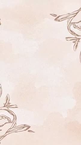 Vertical Paper Reveal Revealing Corner Vine Border on Beige Textured Backdrop for Stationery