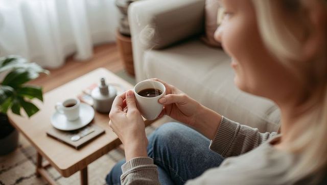 Cozy Morning Coffee Ritual in Relaxed Home Atmosphere