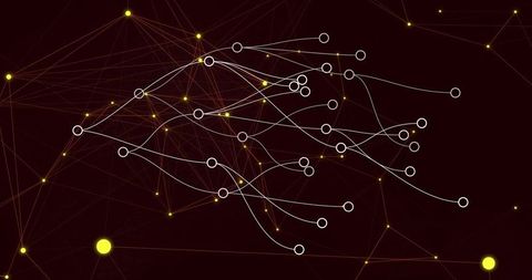 Abstract Network Grid with Glowing Connections