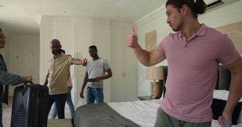 Friends Packing Suitcases for Wedding Celebration Journey