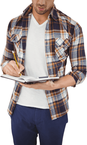 Businessman Writing in Notebook with Transparent Background - Download Free Stock Videos Pikwizard.com