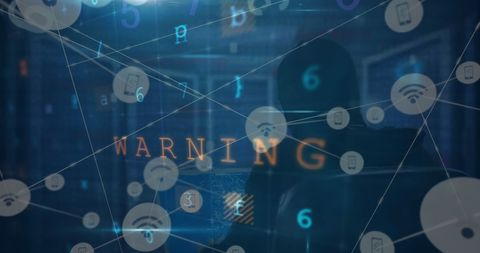 Hacker Triggering Network Security Warning in Digital Interface - Download Free Stock Images Pikwizard.com
