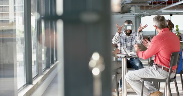 Diverse Team Experiencing Virtual Reality in Modern Office - Download Free Stock Images Pikwizard.com