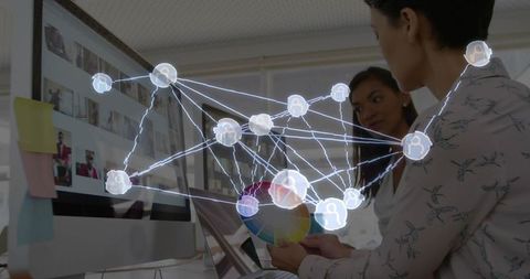 Creative Team Network Collaborating on Digital Design