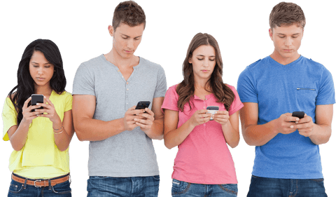 diverse group chatting on smartphones background transparent - Download Free Stock Videos Pikwizard.com