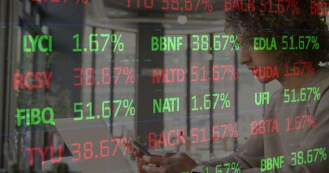 Woman Analyzing Financial Data on Smartphone in Modern Office - Download Free Stock Images Pikwizard.com