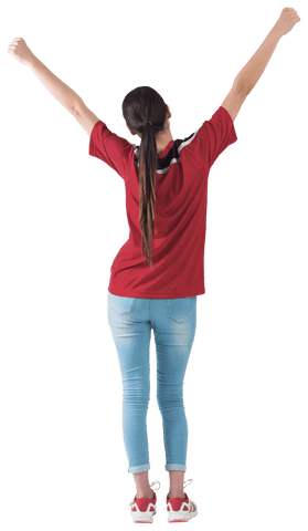 Excited Football Fan Cheering, Arms Raised in Victory, Transparent Background - Download Free Stock Videos Pikwizard.com