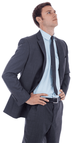 Transparent Businessman in Suit Confidently Standing