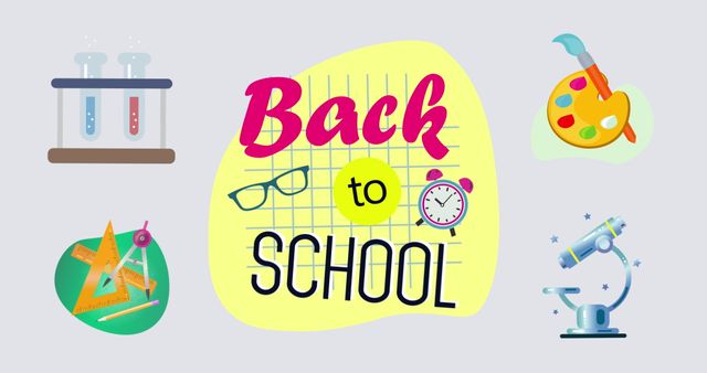 Vibrant Back to School Text with Educational Instruments - Download Free Stock Images Pikwizard.com