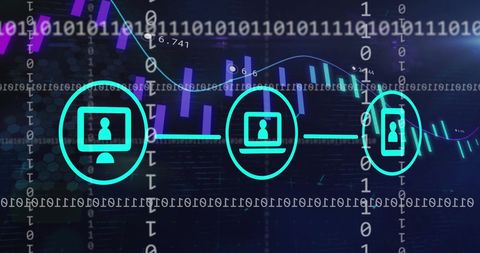 Digital Network with Binary Data and Interface Graphics - Download Free Stock Images Pikwizard.com