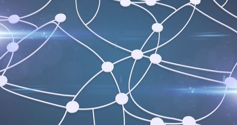 Glowing global network with interconnected white nodes