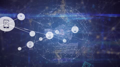 Digital Network with Globe and Connections in Technology Concept